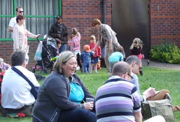 people chilling @ the Hawth folk fest Crawley 2012